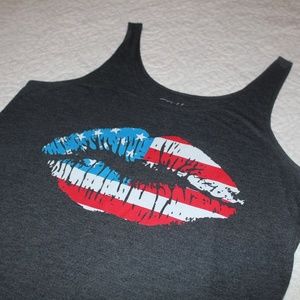 Juniors Kiss Patriotic Medium Tank Top